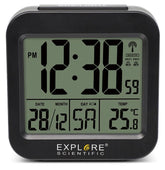 Reloj despertador RC Explore Scientific, negro