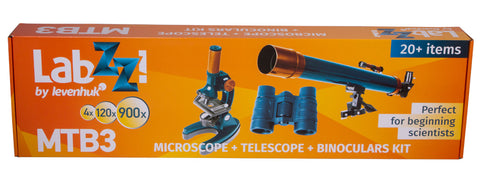 Kit de Microscópio e Telescópio e Binóculos Levenhuk LabZZ MTB3