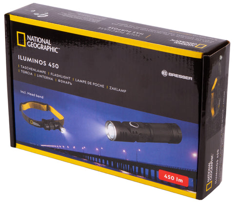 Bresser National Geographic ILUMINOS 450 LED Flashlight with Head Mount