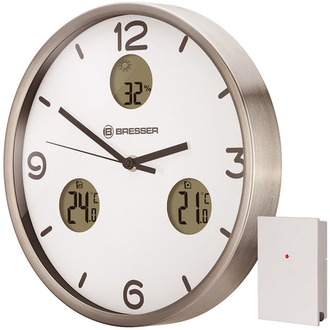 Bresser Optus MyTime Bresser MyTime io NX Thermo/Hygro Wall Clock 35cm, white