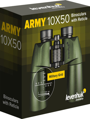 Binóculos Levenhuk Army 10x50 com retículo
