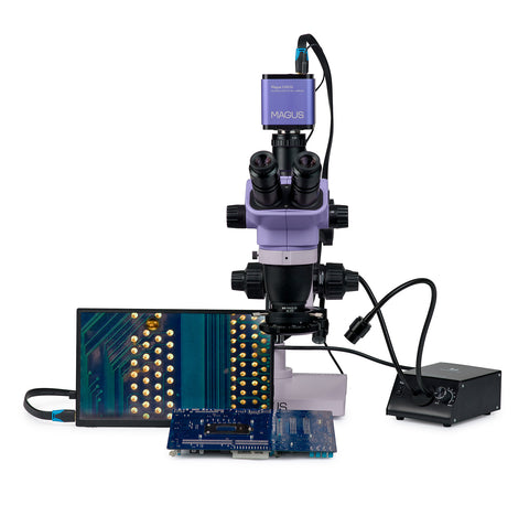 Estereomicroscópio digital MAGUS Stereo D8TR LCD para reparação de eletrónica