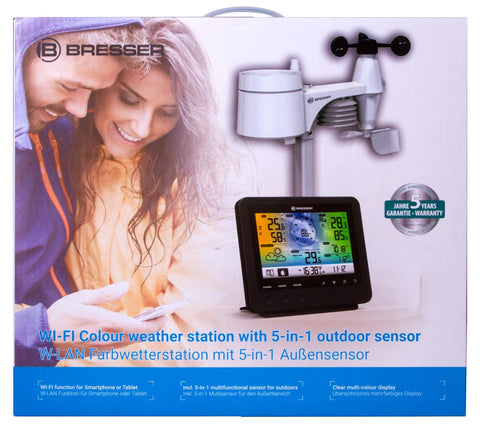 Bresser 5-in-1 Wi-Fi Weather Station with Colour Display, black