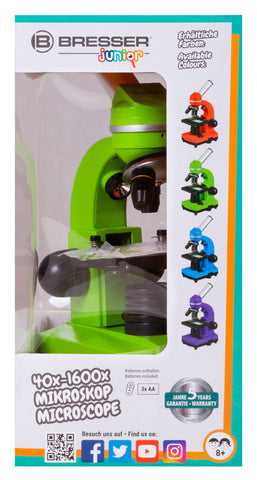 Bresser Junior Biolux SEL 40–1600x Microscope, green