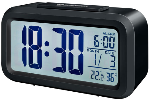 Bresser MyTime Duo LCD Alarm Clock, black