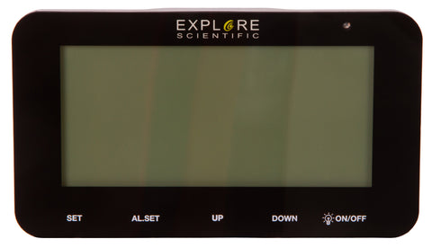 Explore Scientific RC Digital Alarm Clock, black