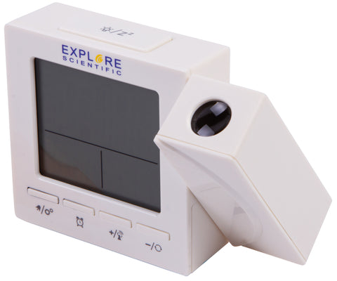 Explore Scientific RC Reloj de proyección digital con temperatura interior, blanco