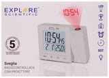 Explore Scientific RC Digital Projection Clock with Indoor Temperature, white