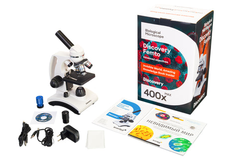 Microscópio digital Discovery Femto Polar com livro