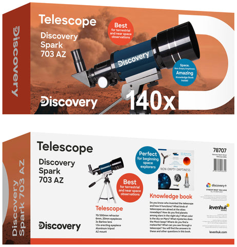Discovery Spark 703 AZ Telescope with book