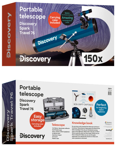 Discovery Spark Travel 76 Telescope with book