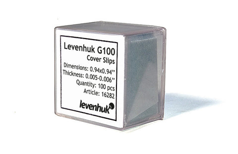 Levenhuk G100 Cover Slips, 100 unidades