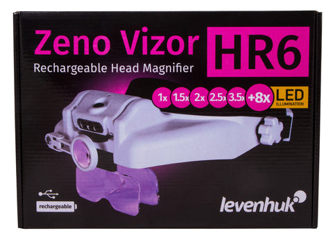 Lupa recarregável de cabeça Levenhuk Zeno Vizor HR6