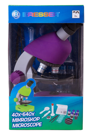 Bresser Junior 40–640x Microscope, violet