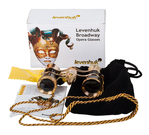 Levenhuk Broadway 325F Opera Glasses (white with LED light and chain)